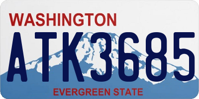 WA license plate ATK3685