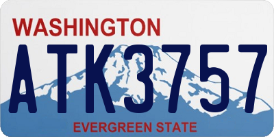 WA license plate ATK3757