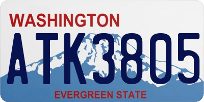 WA license plate ATK3805