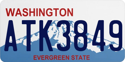 WA license plate ATK3849