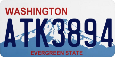WA license plate ATK3894