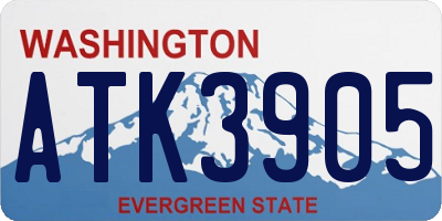 WA license plate ATK3905
