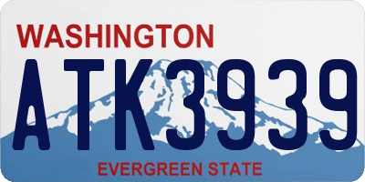 WA license plate ATK3939