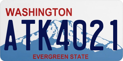 WA license plate ATK4021