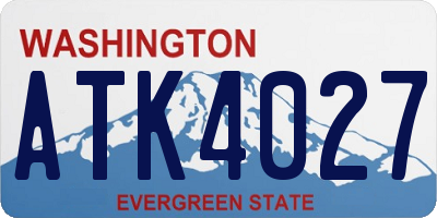 WA license plate ATK4027