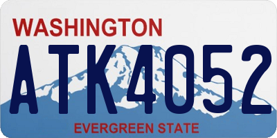 WA license plate ATK4052