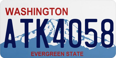 WA license plate ATK4058