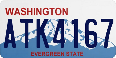 WA license plate ATK4167