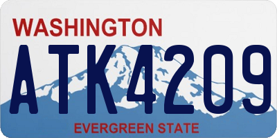 WA license plate ATK4209