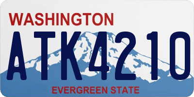 WA license plate ATK4210