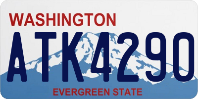 WA license plate ATK4290