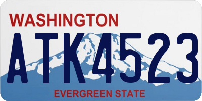 WA license plate ATK4523
