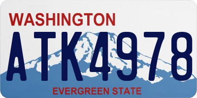 WA license plate ATK4978