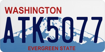 WA license plate ATK5077
