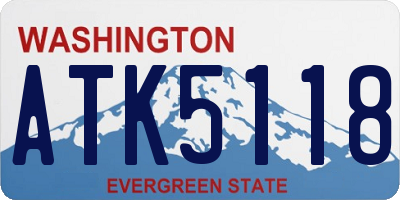 WA license plate ATK5118