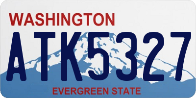 WA license plate ATK5327