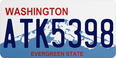 WA license plate ATK5398