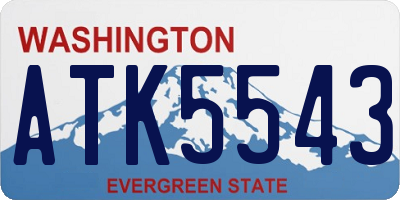 WA license plate ATK5543