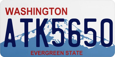 WA license plate ATK5650