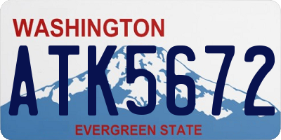 WA license plate ATK5672