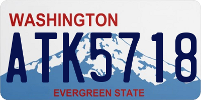 WA license plate ATK5718