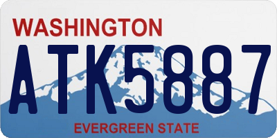 WA license plate ATK5887