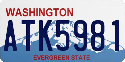 WA license plate ATK5981