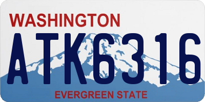 WA license plate ATK6316