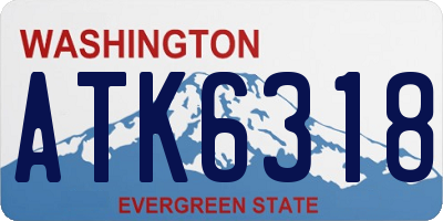 WA license plate ATK6318