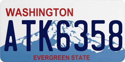 WA license plate ATK6358