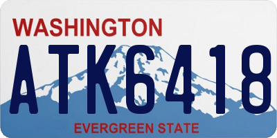 WA license plate ATK6418