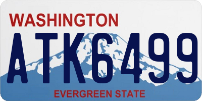 WA license plate ATK6499