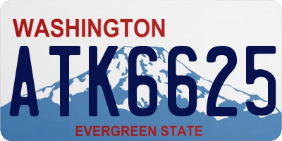 WA license plate ATK6625