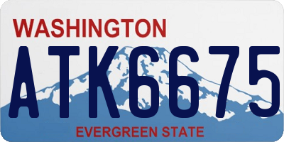 WA license plate ATK6675
