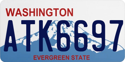 WA license plate ATK6697