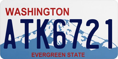 WA license plate ATK6721
