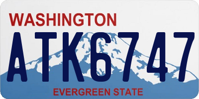 WA license plate ATK6747