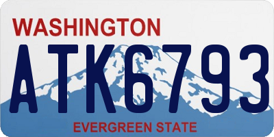WA license plate ATK6793