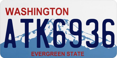 WA license plate ATK6936