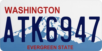 WA license plate ATK6947