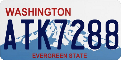 WA license plate ATK7288