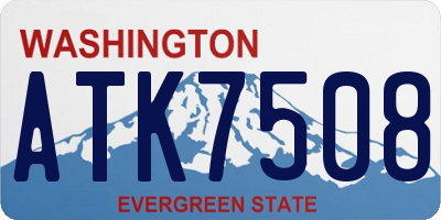 WA license plate ATK7508