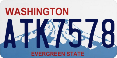 WA license plate ATK7578