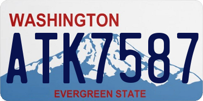 WA license plate ATK7587