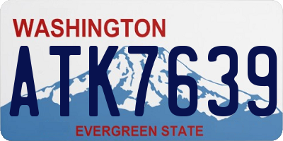 WA license plate ATK7639