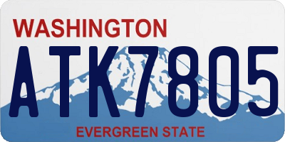 WA license plate ATK7805