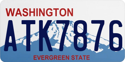 WA license plate ATK7876