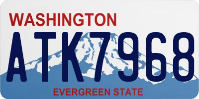 WA license plate ATK7968