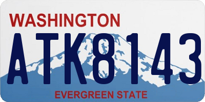 WA license plate ATK8143