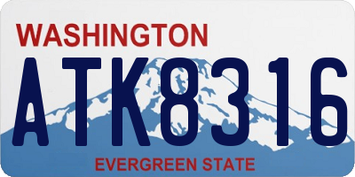 WA license plate ATK8316